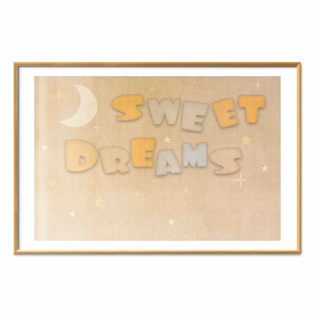 Good Night Wish Beige Kids Poster