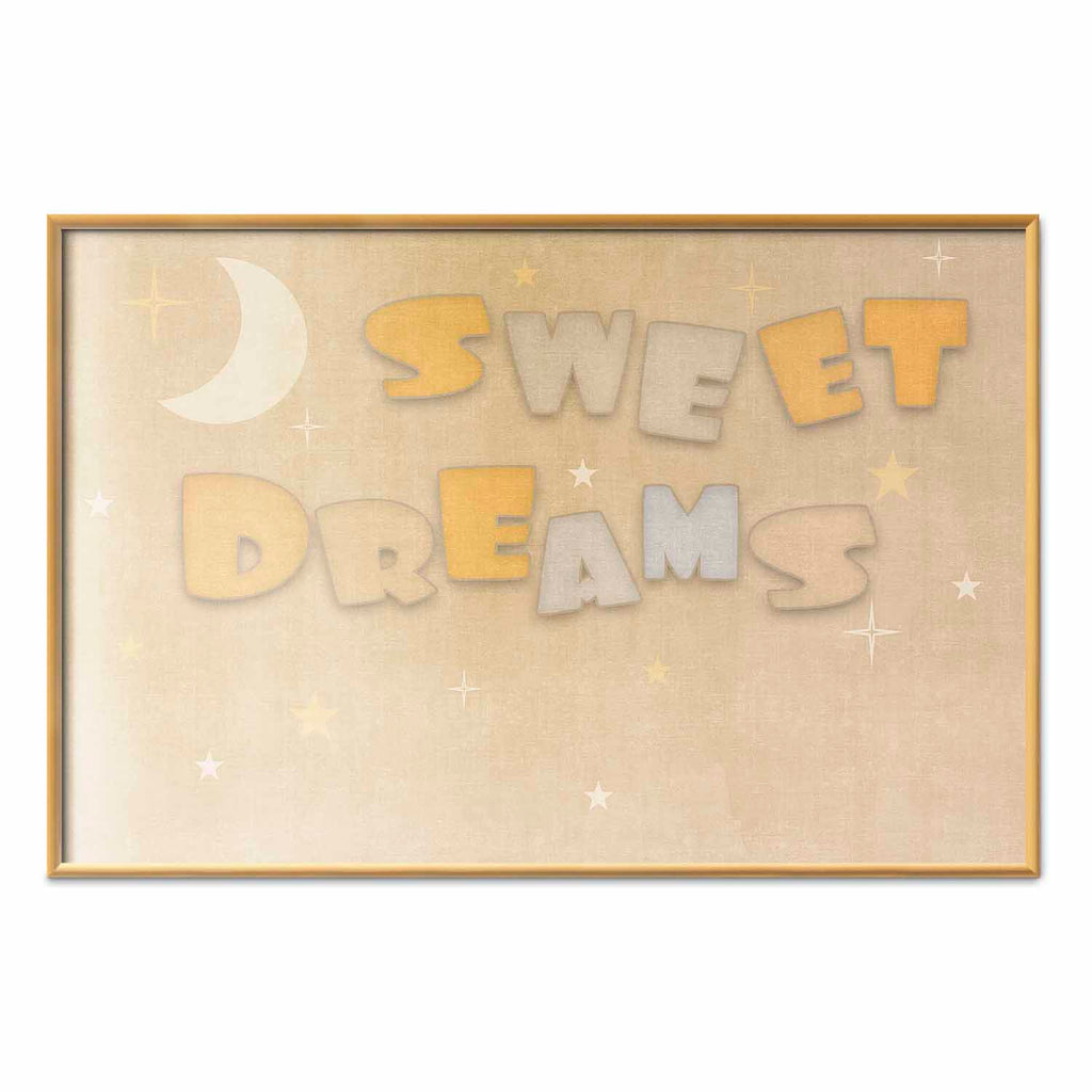 Good Night Wish Beige Kids Poster
