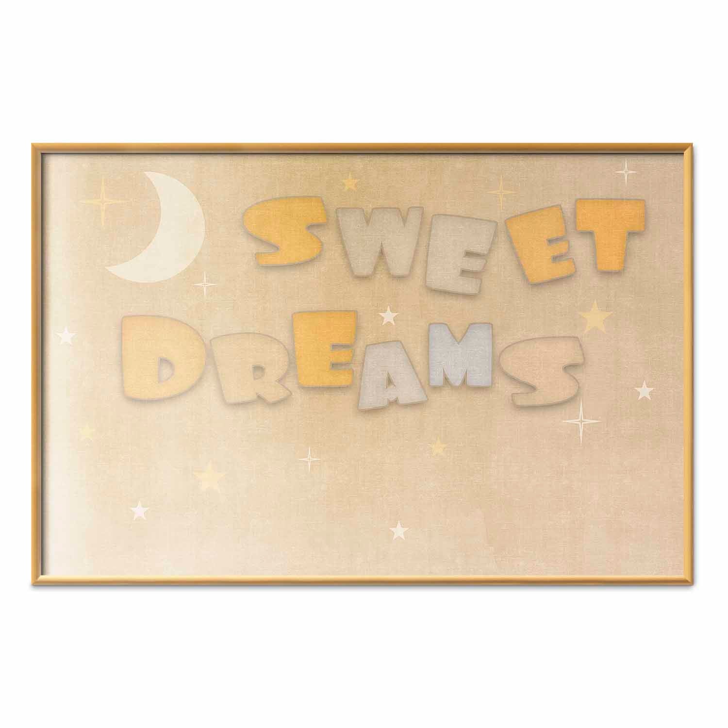 Good Night Wish Beige Kids Poster