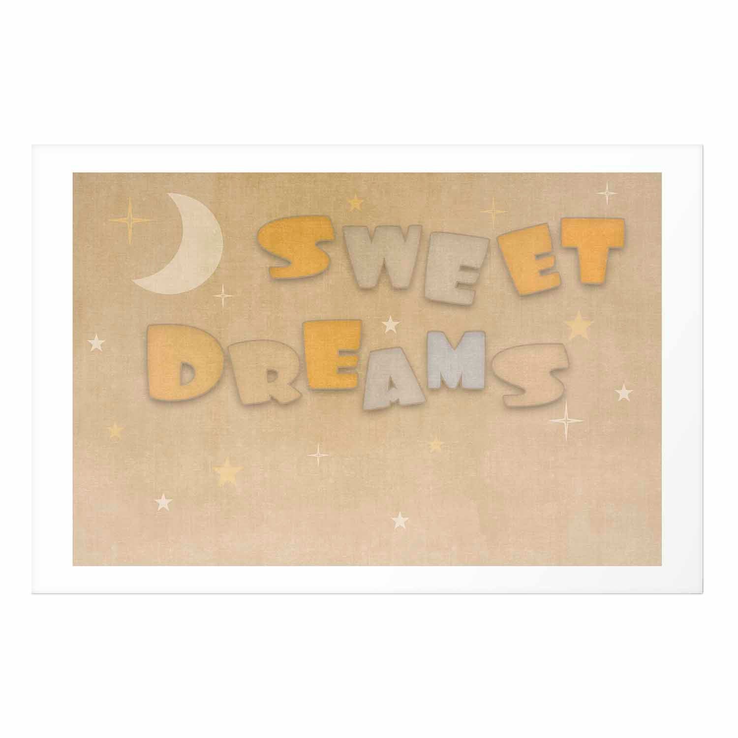 Good Night Wish Beige Kids Poster