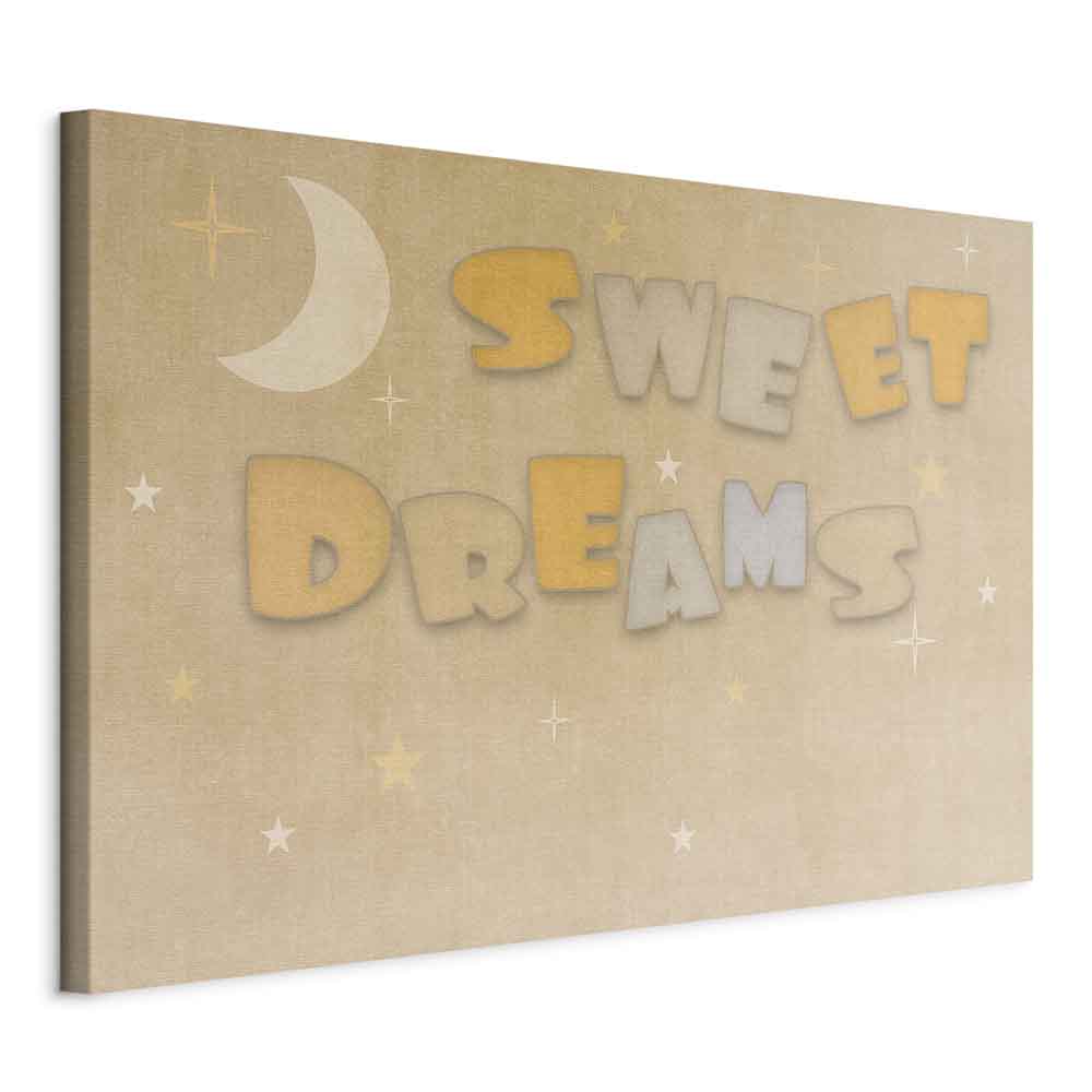 Canvas Print Sweet Dreams Pastel Moon and Stars