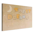 Canvas Print Sweet Dreams Pastel Moon and Stars