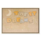 Sweet Dreams Moon and Stars Pastel Canvas Print