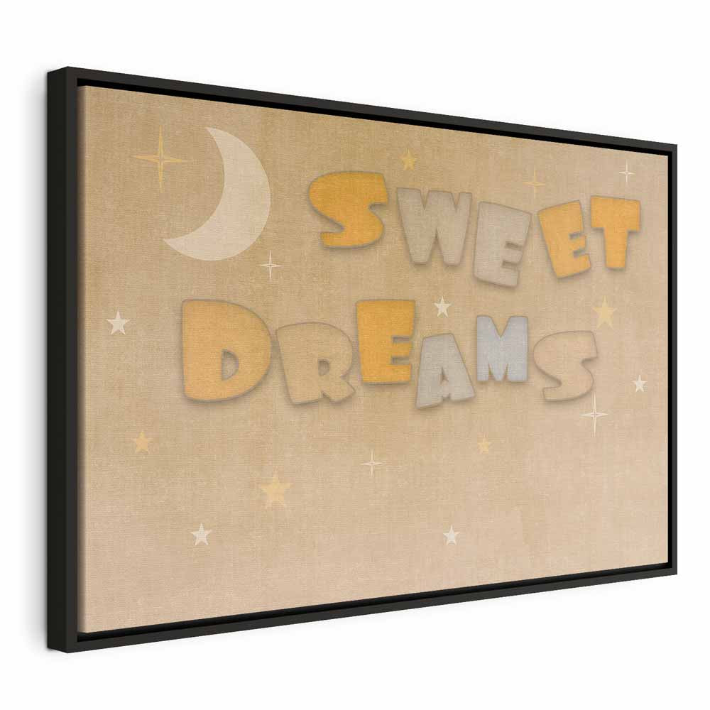 Canvas Print Sweet Dreams Pastel Moon and Stars