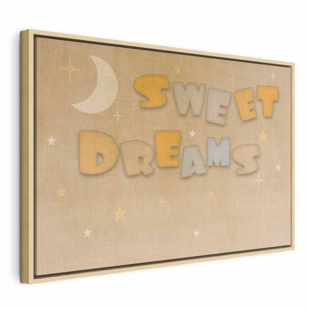 Canvas Print Sweet Dreams Pastel Moon and Stars