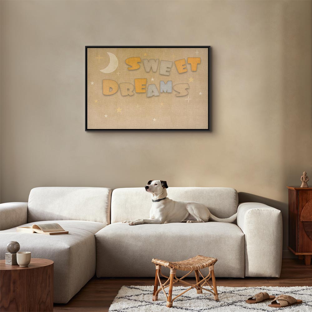 Canvas Print Sweet Dreams Pastel Moon and Stars