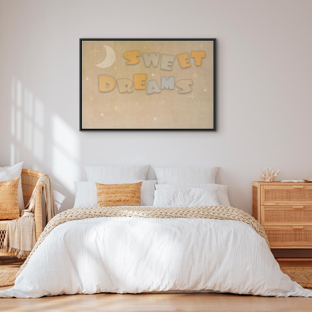 Canvas Print Sweet Dreams Pastel Moon and Stars