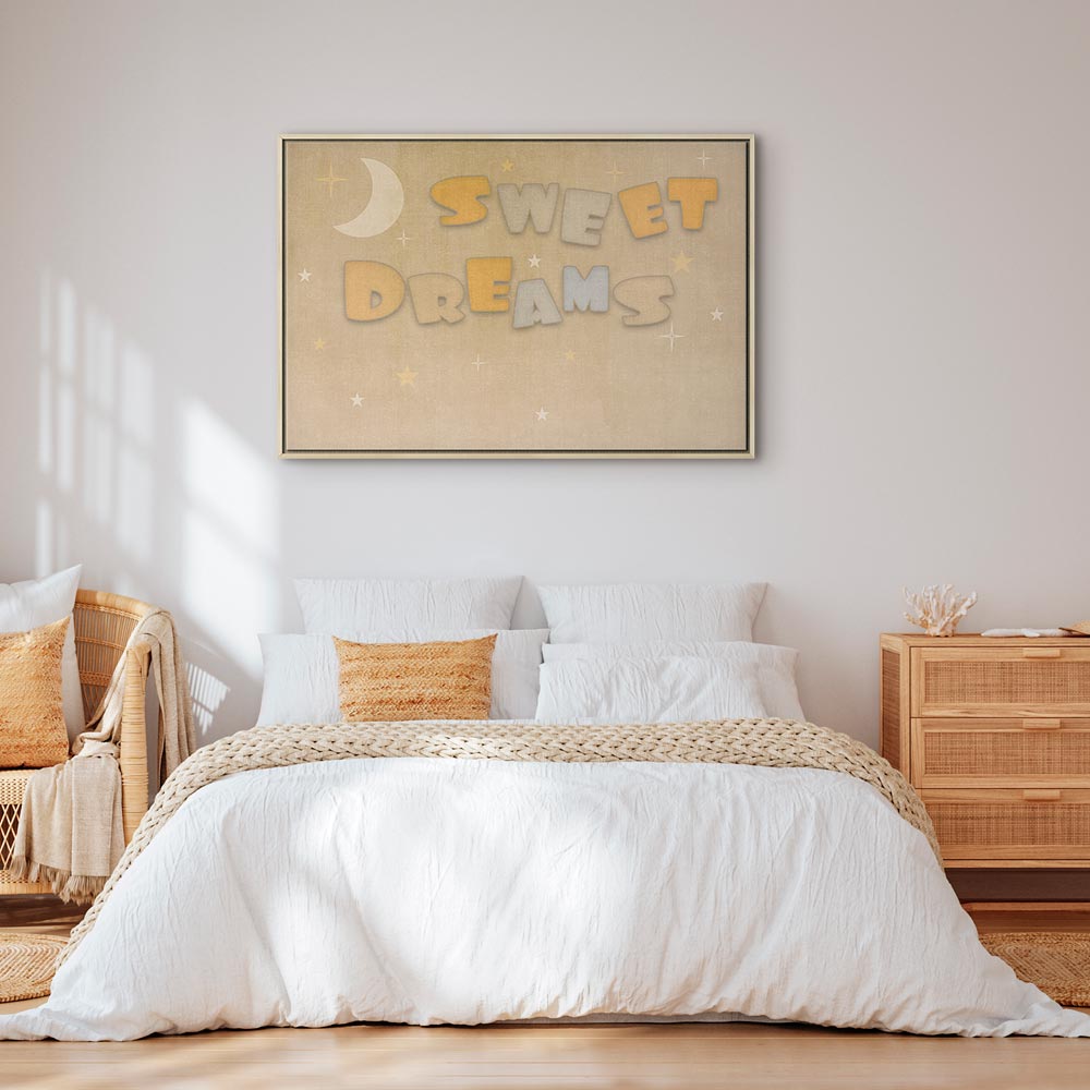 Canvas Print Sweet Dreams Pastel Moon and Stars