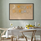 Canvas Print Sweet Dreams Pastel Moon and Stars