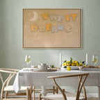 Canvas Print Sweet Dreams Pastel Moon and Stars