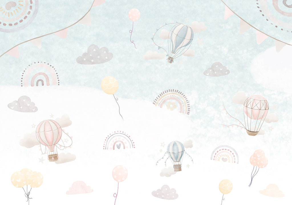 Wall mural Adventure Among the Clouds for Children