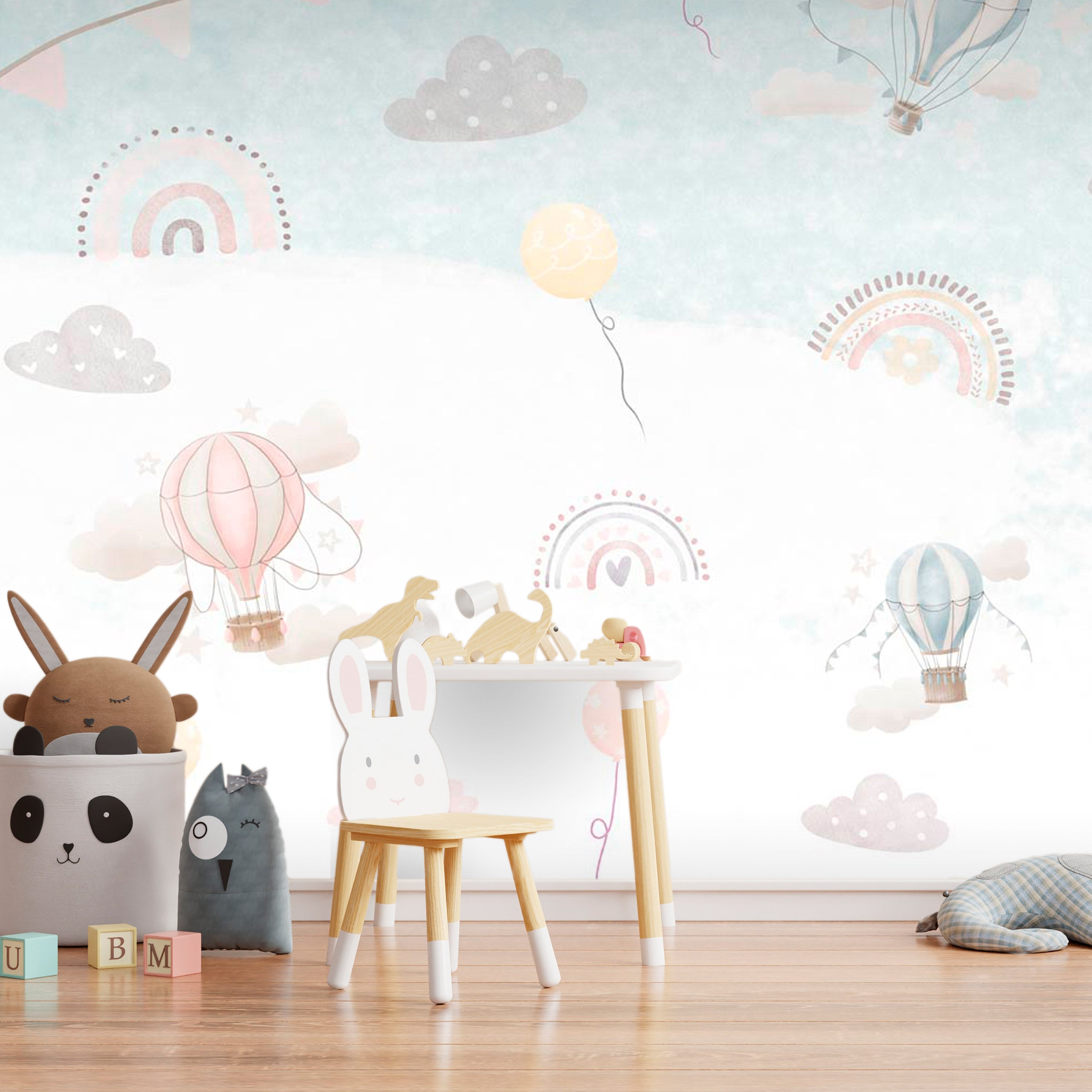 Wall mural Adventure Among the Clouds for Children