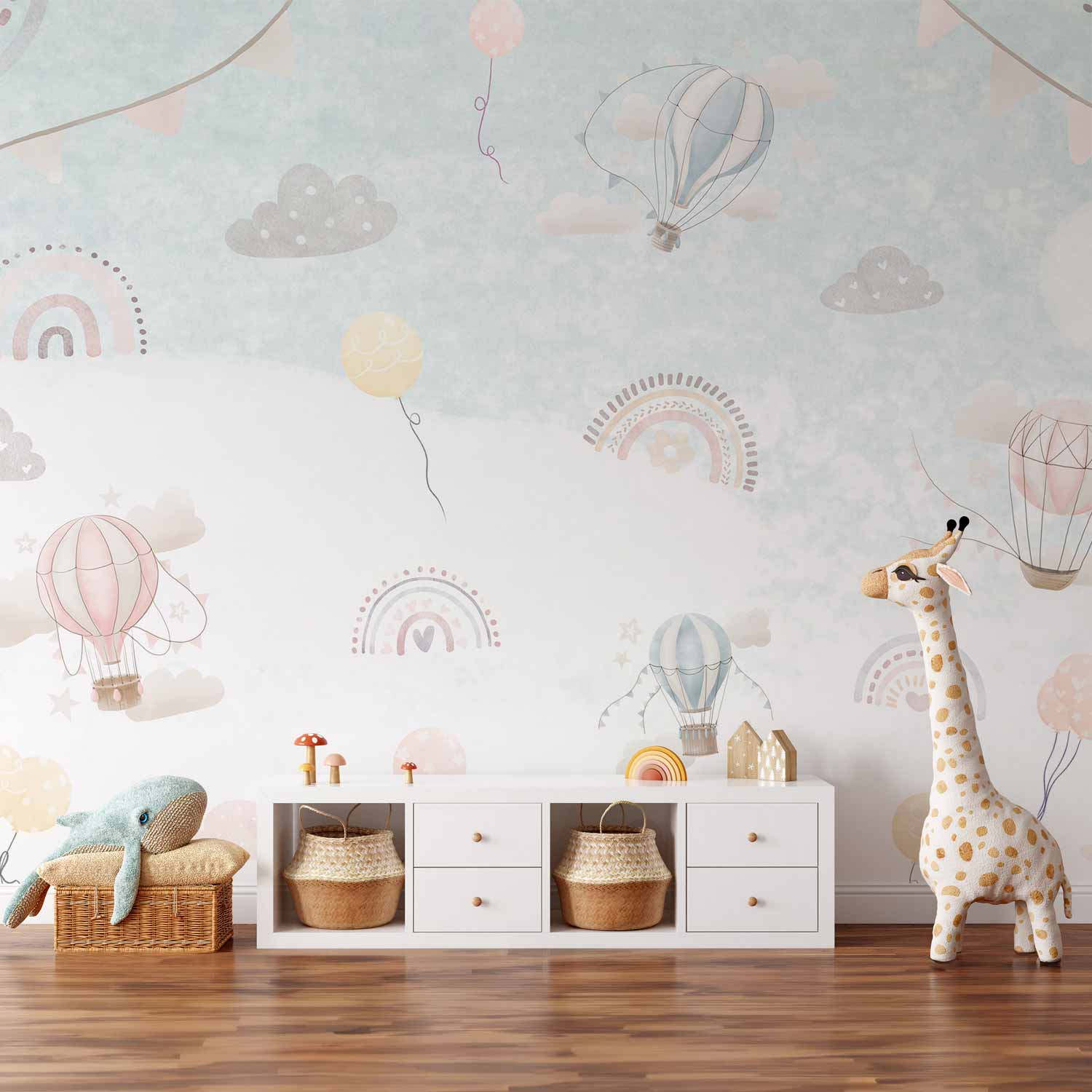 Wall mural Adventure Among the Clouds for Children