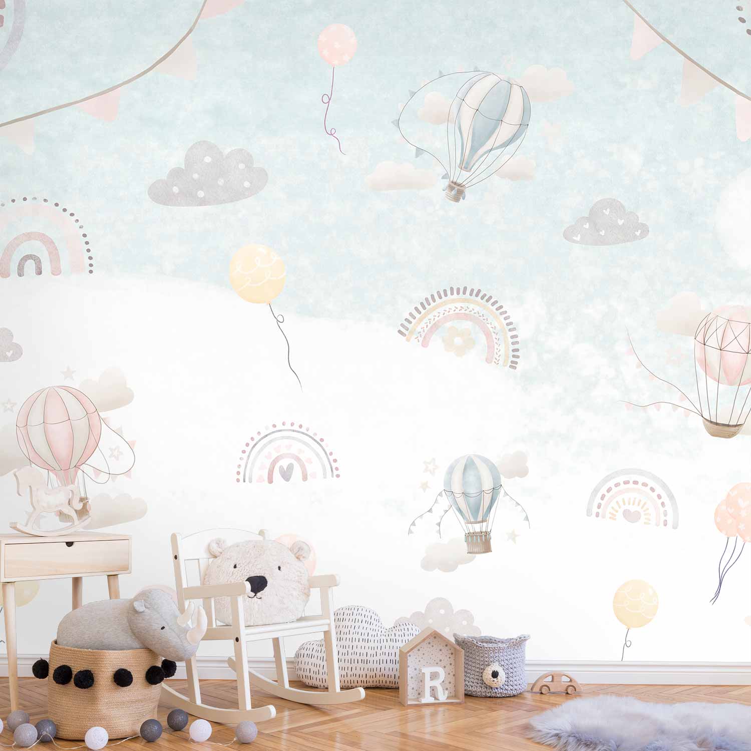 Wall mural Adventure Among the Clouds for Children