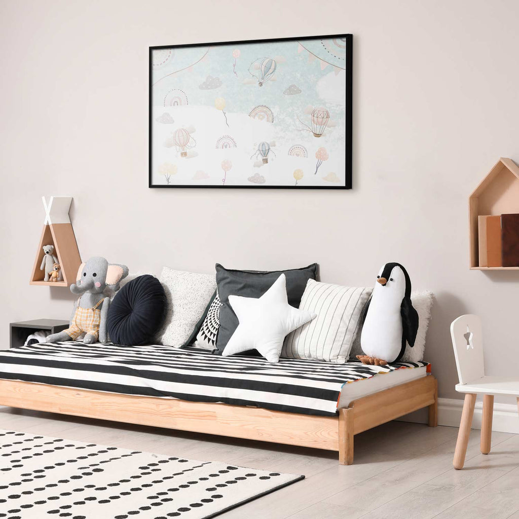 Cloud Adventure Beige Kids Poster