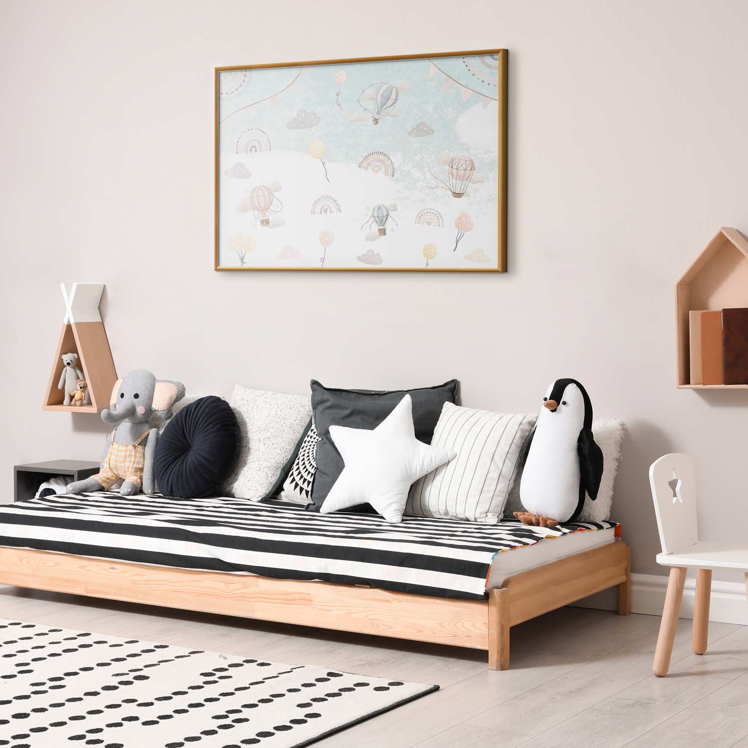 Cloud Adventure Beige Kids Poster