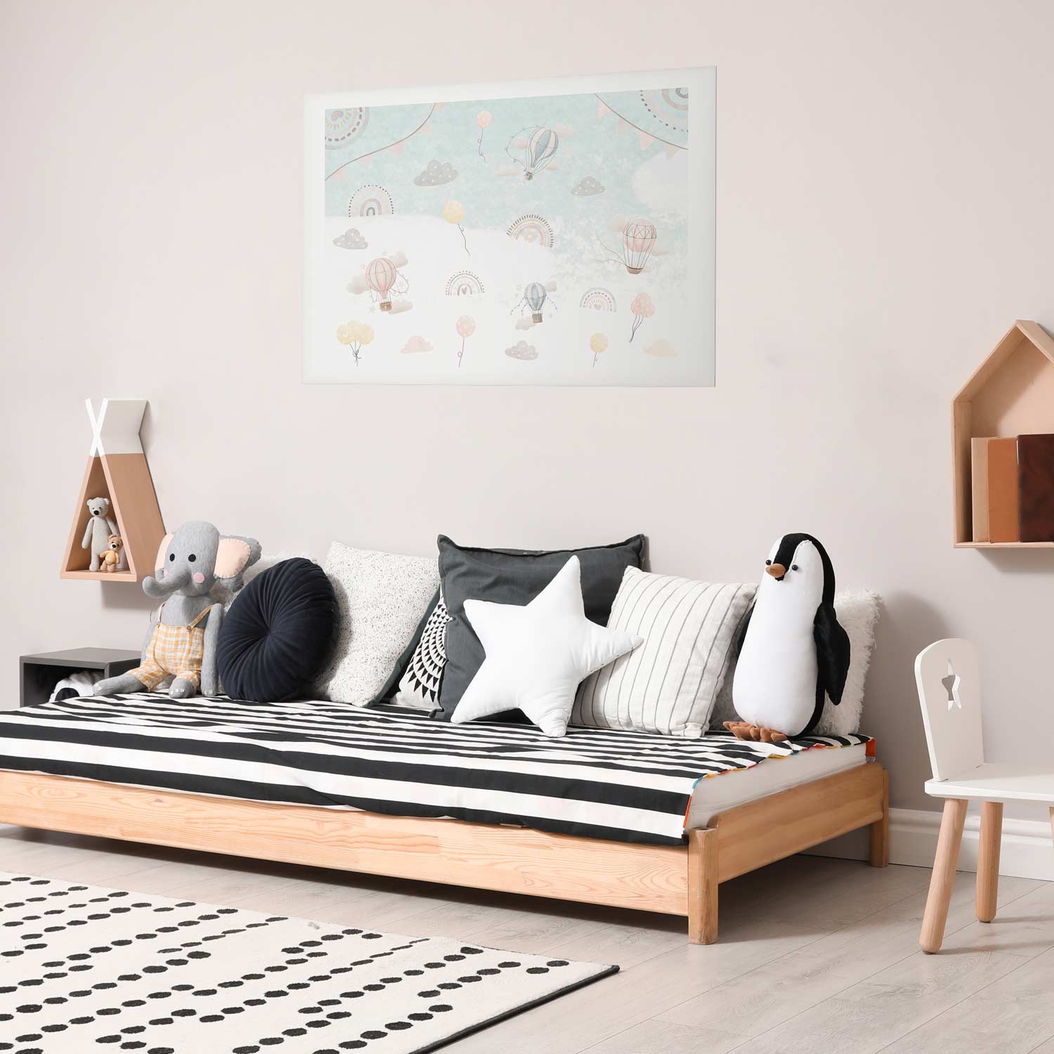 Cloud Adventure Beige Kids Poster