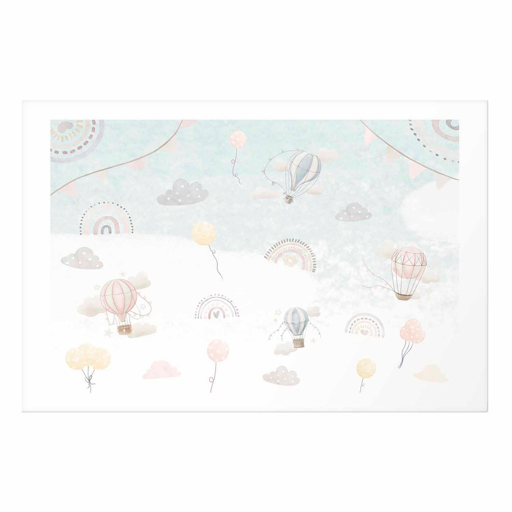Cloud Adventure Beige Kids Poster