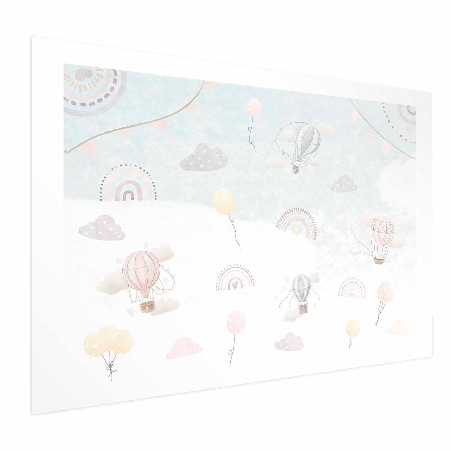 Cloud Adventure Beige Kids Poster