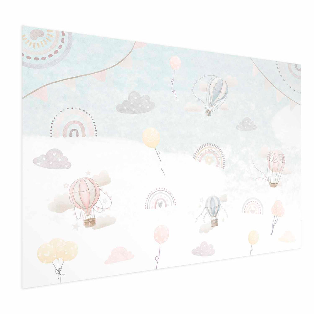Cloud Adventure Beige Kids Poster