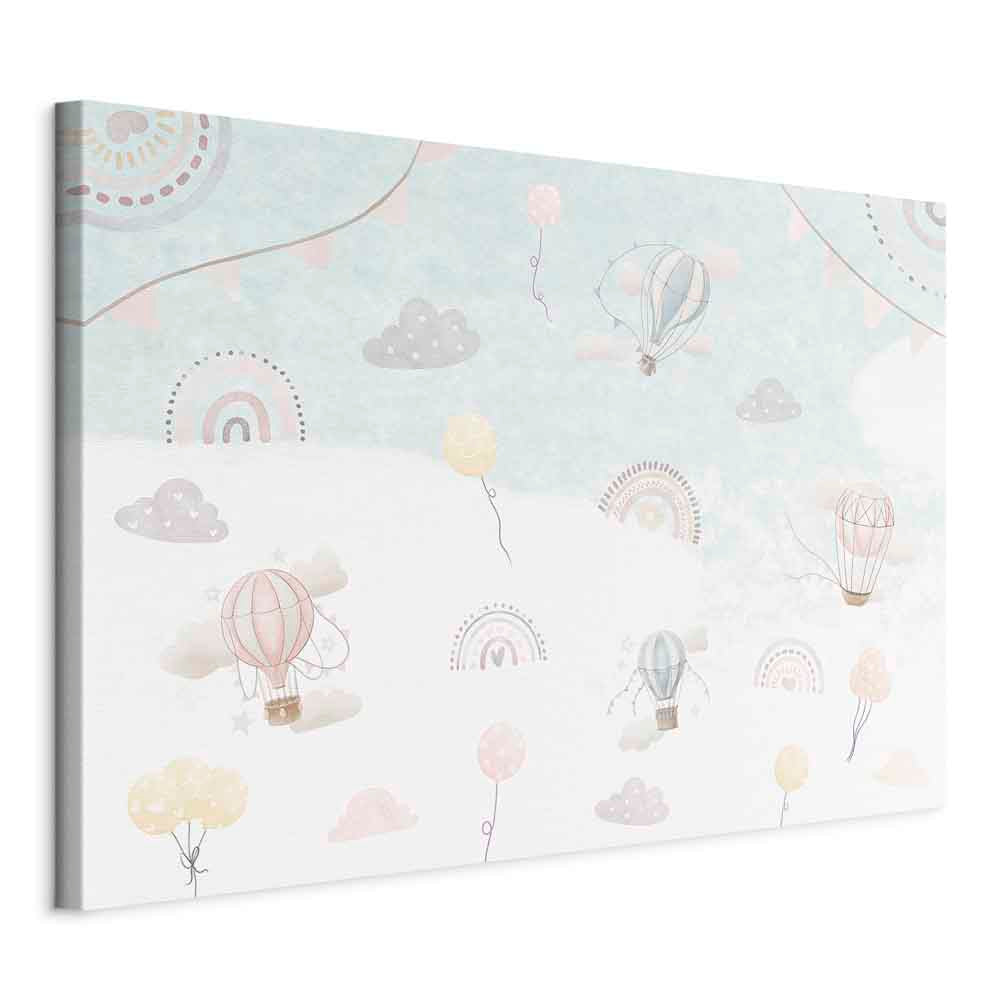 Canvas Print Sky with Balloons, Subdued Colors