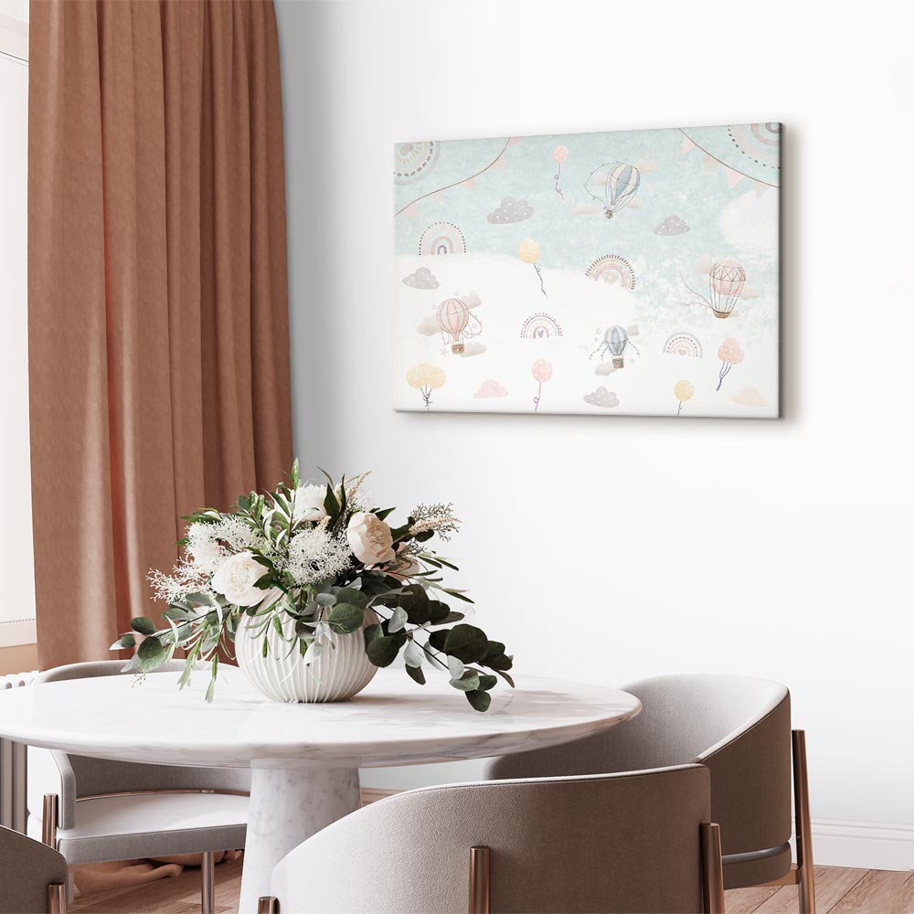 Canvas Print Sky with Balloons, Subdued Colors
