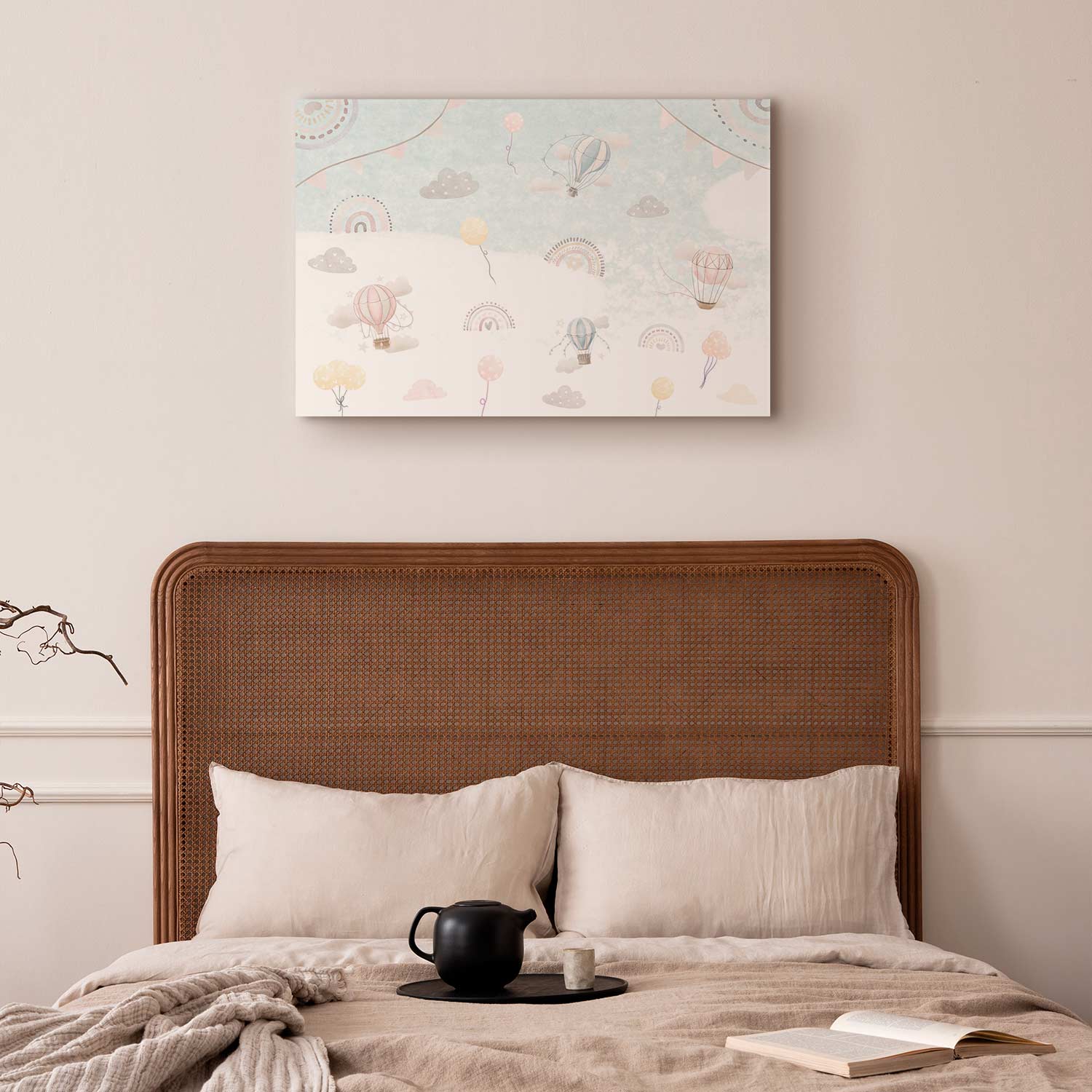 Subdued Hot Air Balloons Sky Canvas Print