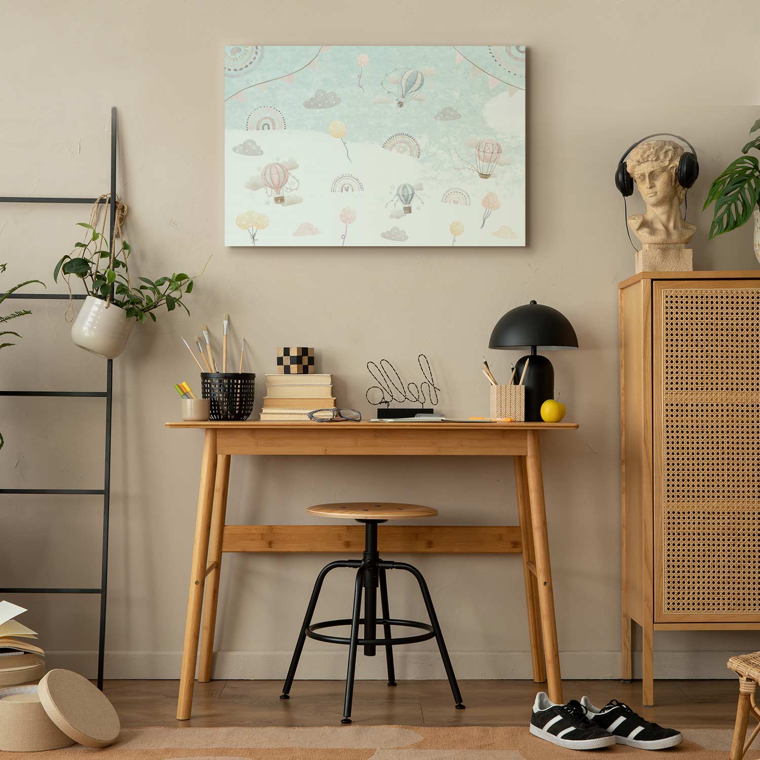 Subdued Hot Air Balloons Sky Canvas Print