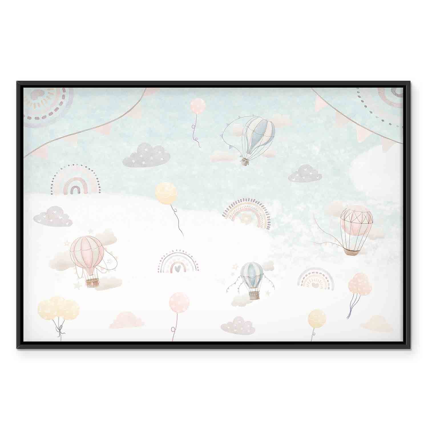 Subdued Hot Air Balloons Sky Canvas Print