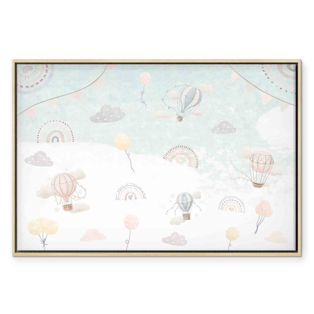 Subdued Hot Air Balloons Sky Canvas Print