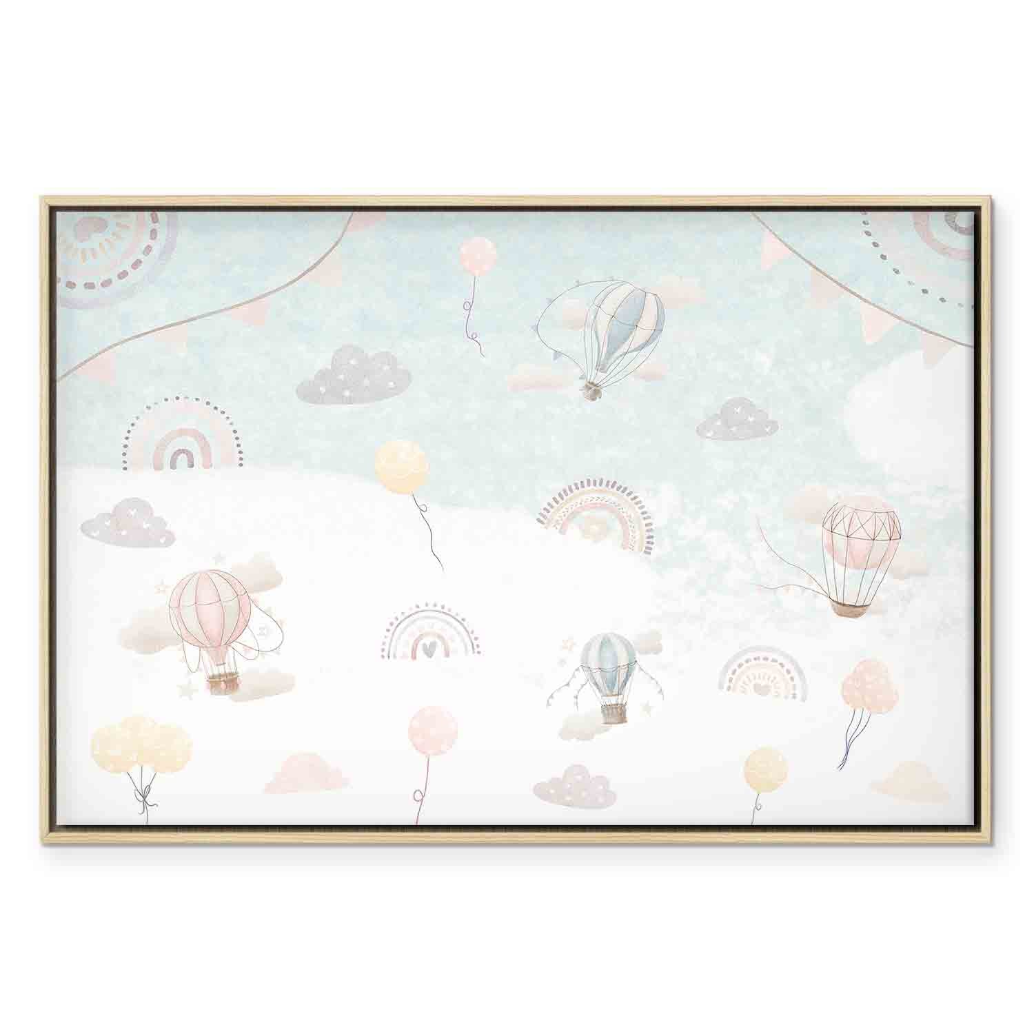 Subdued Hot Air Balloons Sky Canvas Print