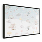 Canvas Print Sky with Balloons, Subdued Colors