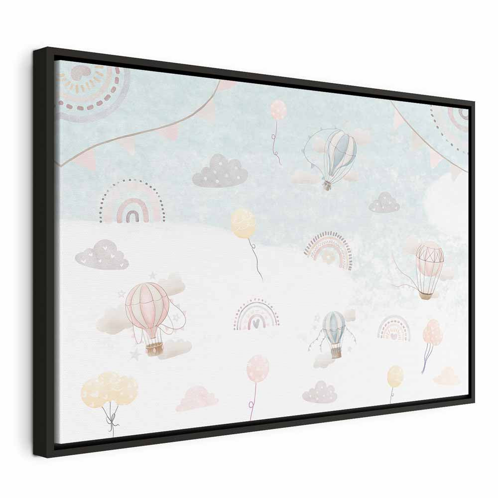 Canvas Print Sky with Balloons, Subdued Colors