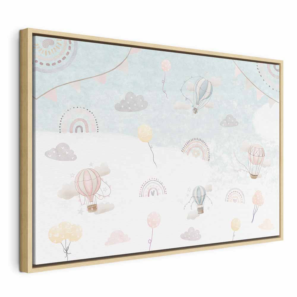 Canvas Print Sky with Balloons, Subdued Colors