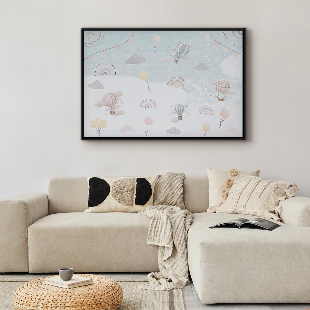 Canvas Print Sky with Balloons, Subdued Colors