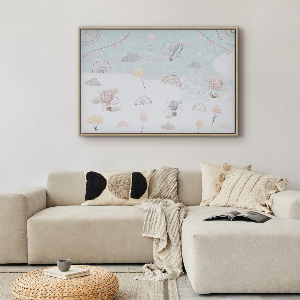 Canvas Print Sky with Balloons, Subdued Colors