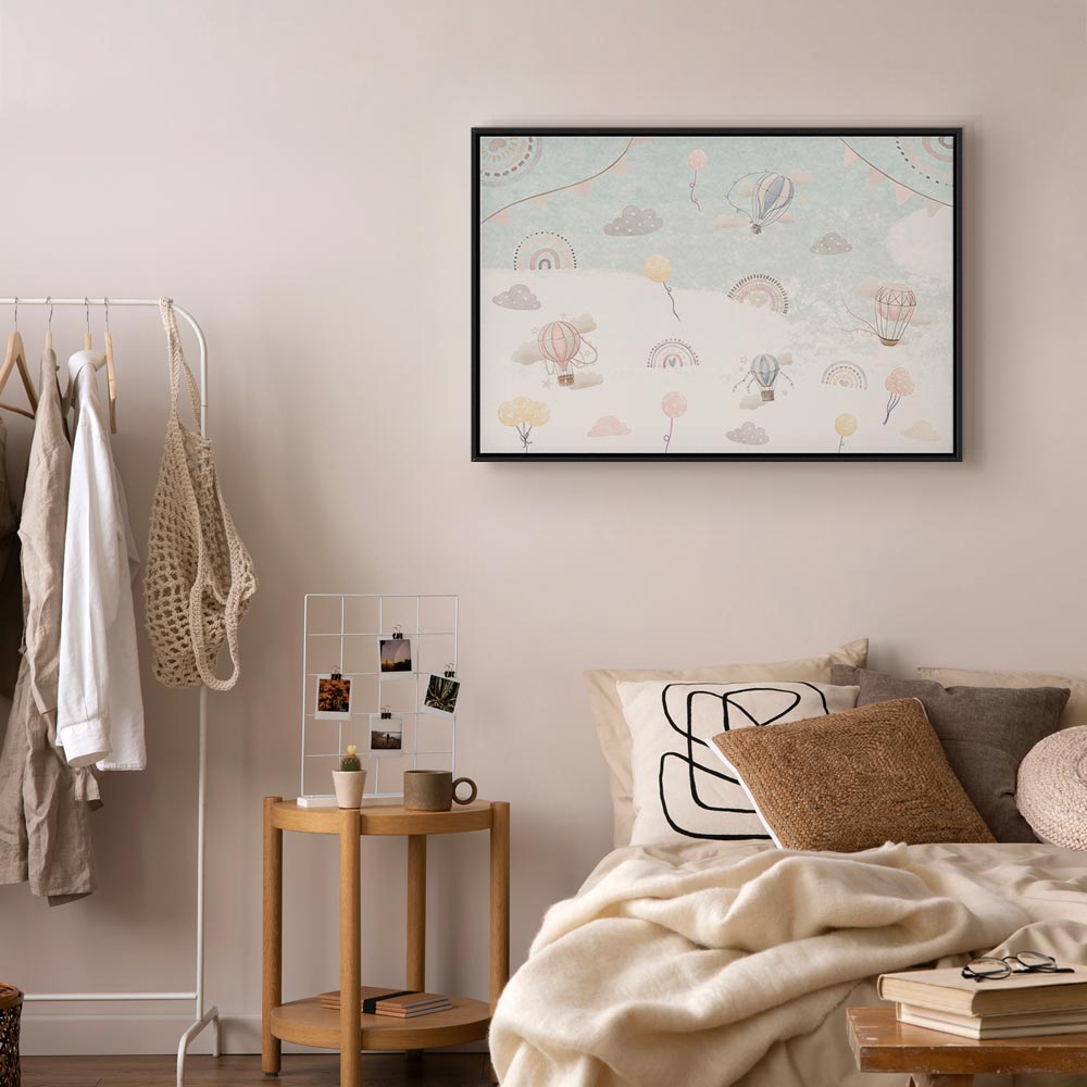 Canvas Print Sky with Balloons, Subdued Colors