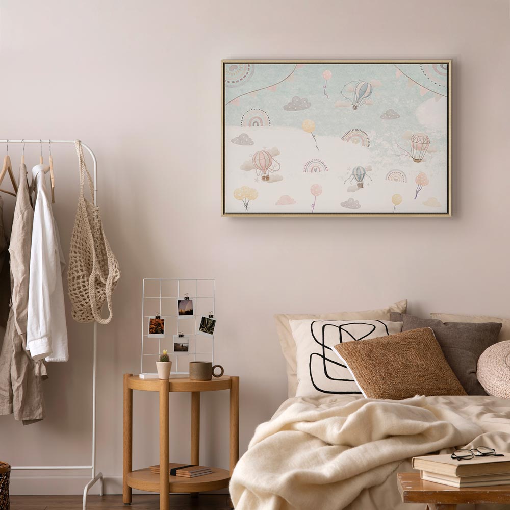 Canvas Print Sky with Balloons, Subdued Colors