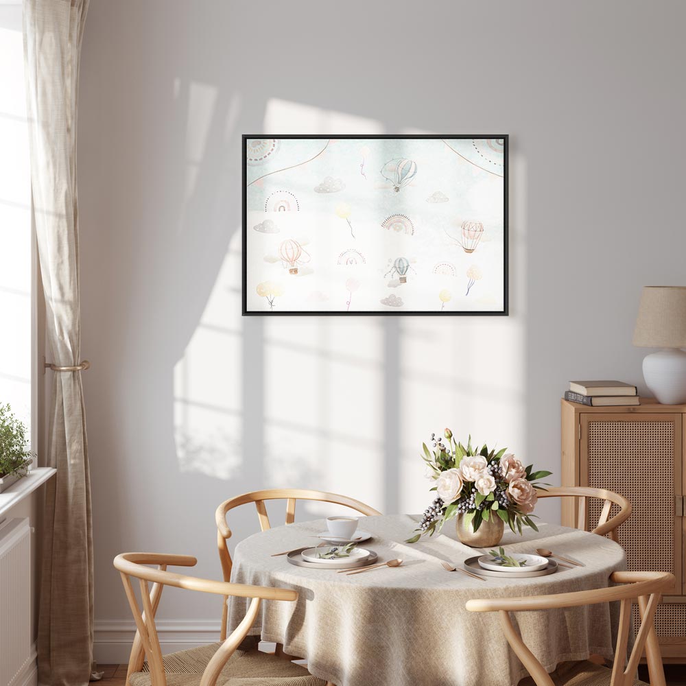 Canvas Print Sky with Balloons, Subdued Colors