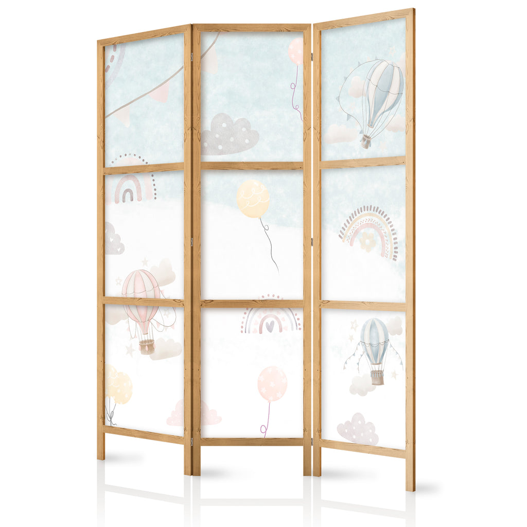 Japanese Room Divider with Balloons in Pastel Colors