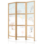 Japanese Room Divider with Balloons in Pastel Colors