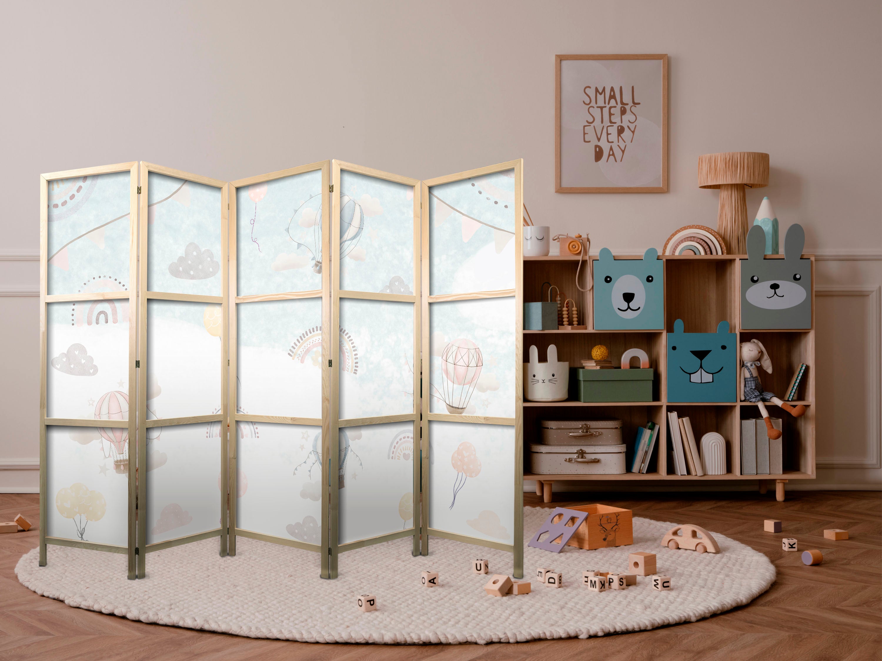 Japanese Room Divider - Balloons in the Sky