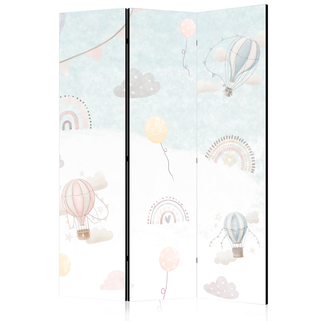 Room Divider Balloons in the Sky - 3-Panel for Children