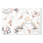 Flying Toy Bears Pastel Balloon Canvas Print