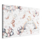 Canvas Print Toy Bears with Balloons in Subtle Pastel Hues