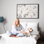 Canvas Print Toy Bears with Balloons in Subtle Pastel Hues