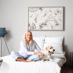 Canvas Print Toy Bears with Balloons in Subtle Pastel Hues