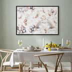 Canvas Print Toy Bears with Balloons in Subtle Pastel Hues