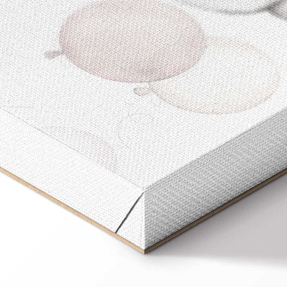 Flying Toy Bears Pastel Balloon Canvas Print