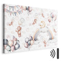 Flying Toy Bears Pastel Balloon Canvas Print